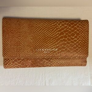 LIEBESKIND Berlin Snakeskin/ Python Print Leather Wallet 8.5”x5”